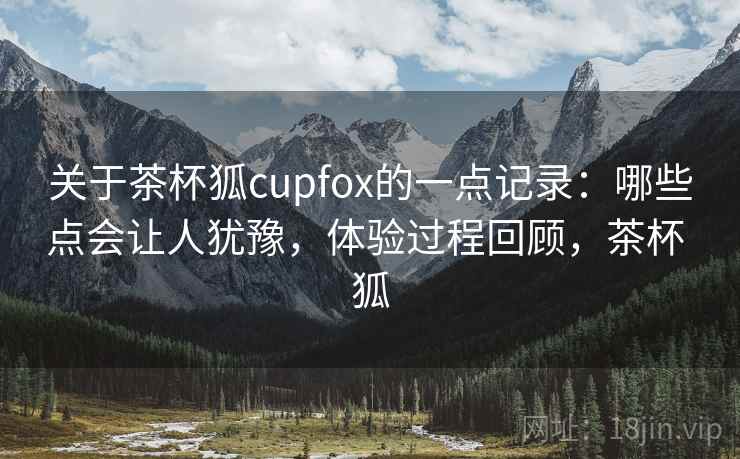 关于茶杯狐cupfox的一点记录:哪些点会让人犹豫,体验过程回顾,茶杯 狐