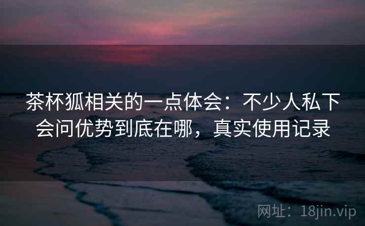 茶杯狐相关的一点体会：不少人私下会问优势到底在哪，真实使用记录  第2张