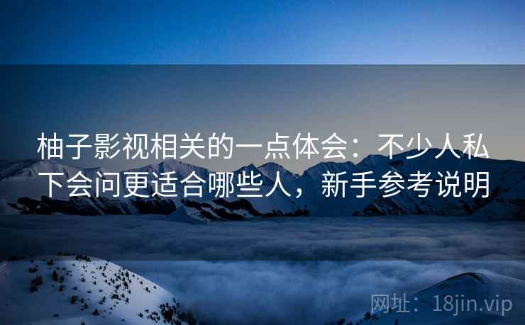 柚子影视相关的一点体会：不少人私下会问更适合哪些人，新手参考说明  第2张
